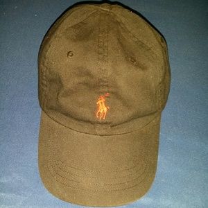 khaki polo hat leather strap